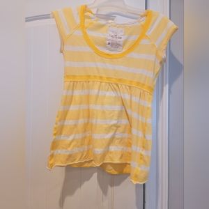 Hollister sz Medium babydoll top yellow stripes